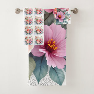 Modern Wildflowers Beautiful Luxury Collection Bath Towel Set