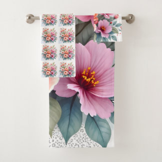 Modern Wildflowers Beautiful Luxury Collection Bath Towel Set
