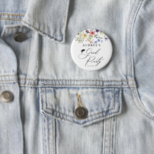 Modern Wildflowers Floral  Grad Party  6 Cm Round Badge