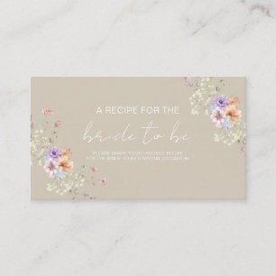 Modern wildflowers gold wedding Bridal Shower Encl Enclosure Card