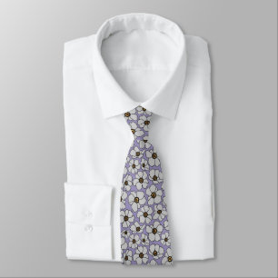 Modern Wildflowers On Lavender Tie
