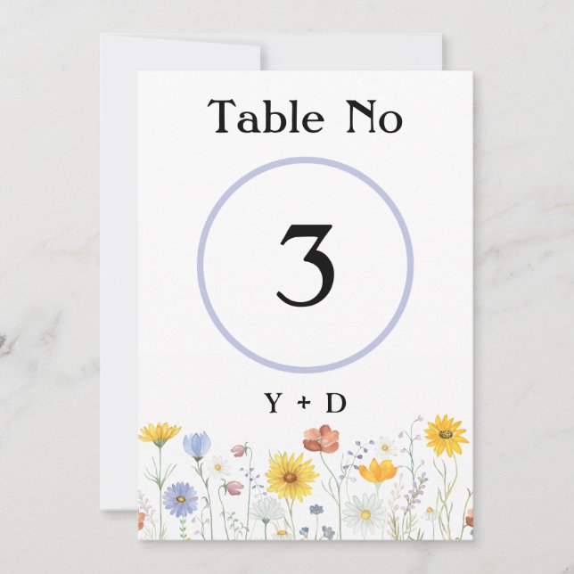 Modern wildflowers spring wedding invitation (Front)