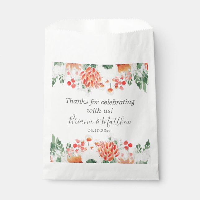 Modern Wildflowers Trendy Floral Favour Bags (Front)