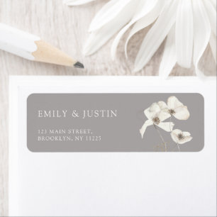Modern Wildflowers Watercolor Beige Weddin Address