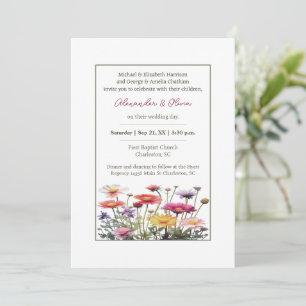 Modern Wildflowers Wedding Invitation