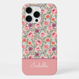 Modern Wildflowers with Name iPhone 16 Pro Max Case