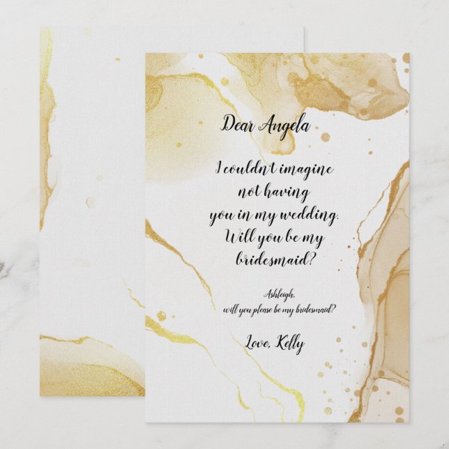 Modern      will be my bridesmaid Invitation (Front/Back)