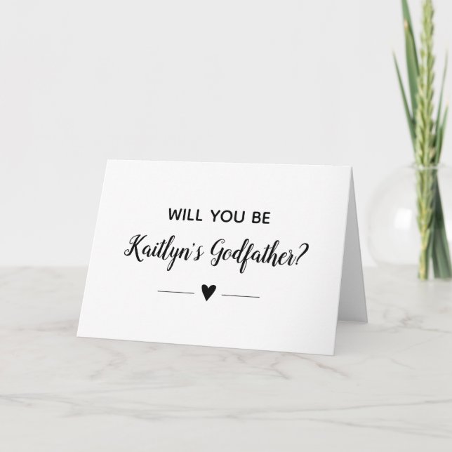 Modern Will You Be Child's Godmother Proposal Card (Front)
