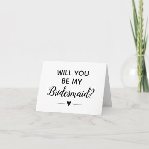 Modern Will You Be My Bridesmaid Proposal Card