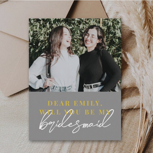 Modern Will You Be My Bridesmaid Proposal Card (Creator Uploaded)