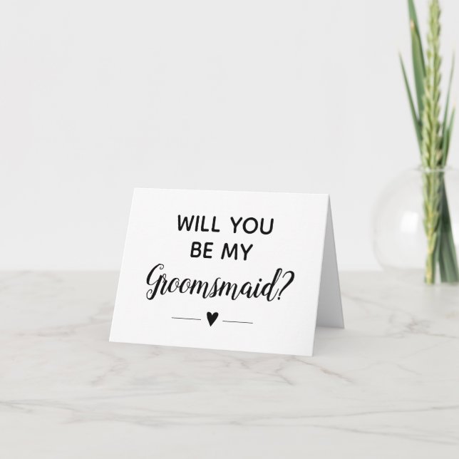 Modern Will You Be My Groomsmaid Proposal Card (Front)