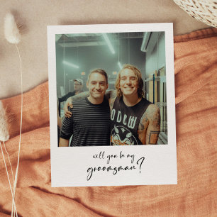 Modern Will you be my groomsman photo card