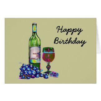 Modern Wine and Grapes Art Gifts Card