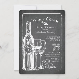 Modern Wine & Cheese Baby Shower Invitation