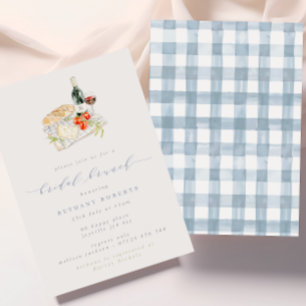 Modern Wine & Cheese Bridal Brunch Picnic Invitation