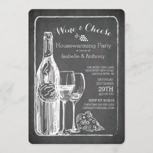 Modern Wine & Cheese Housewarming Party Invitation