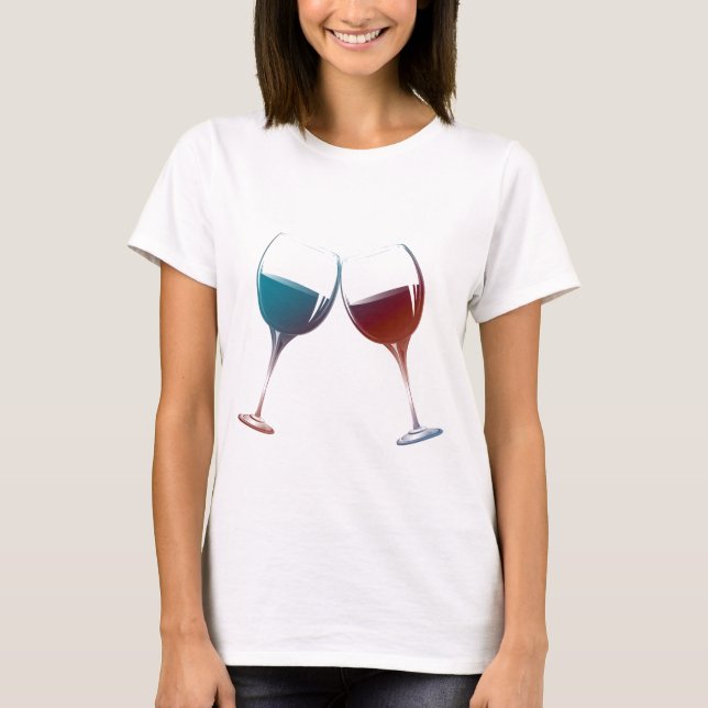 Modern Wine glasses art T-Shirt (Front)