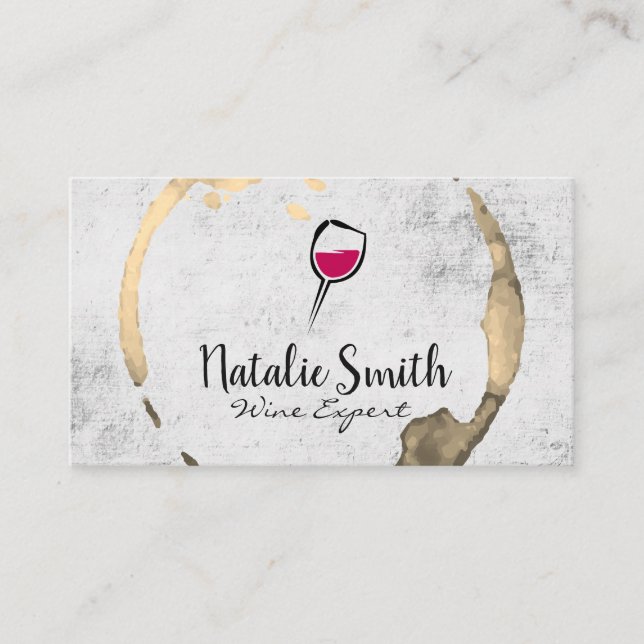 Modern Wine Logo | Wine Stain Business Card (Front)