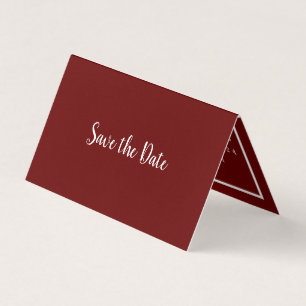 Modern Wine Red Calendar Save The Date Card