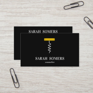 Modern Wine Stain Corkscrew Sommelier Bartender Business Card
