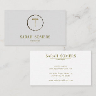 Modern Wine Stain Corkscrew Sommelier Bartender Business Card