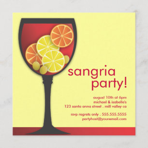 Modern Wineglass Sangria Party Invitation