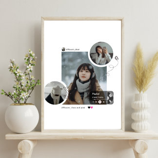 Modern Winter Aesthetic Minimalist Photo Collage Poster