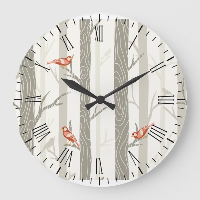 Modern Winter Aspen Wall Clock (Front)