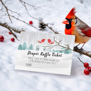Modern Winter Baby Shower Diaper Raffle Ticket Enclosure Card