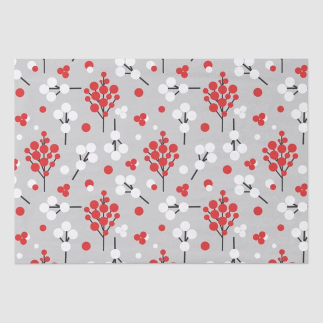 Modern Winter Berries tissue paper (Front)