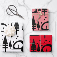 Modern Winter Camper Snow Scenery Pattern