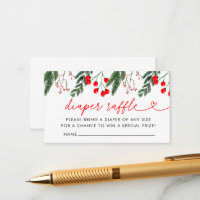 Modern Winter Christmas Baby Shower Diaper Raffle