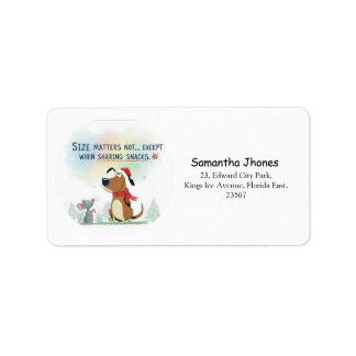 Modern winter  christmas cute dog return address  label