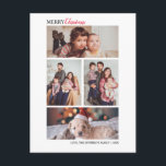 Modern Winter Christmas Photo Collage Holiday Postcard<br><div class="desc">Minimal and elegant design printed Modern Winter Christmas Four Photo Collage Holiday Postcard that can be customised with your text. Please click the "Customise it" button and use our design tool to modify this template. Check out the Graphic Art Design store for other products that match this design!</div>