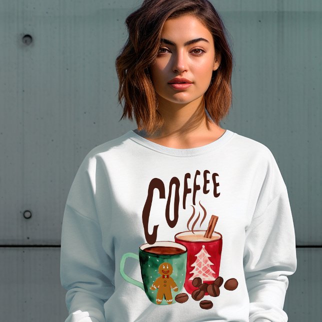 Modern winter coffee ginger bread women sweatshirt (Creator Uploaded)