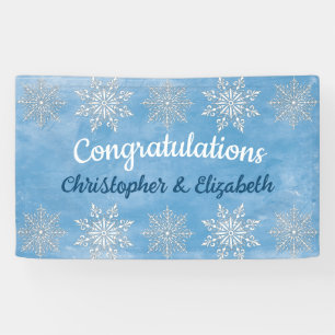Modern Winter Congratulations Engagement Wedding Banner