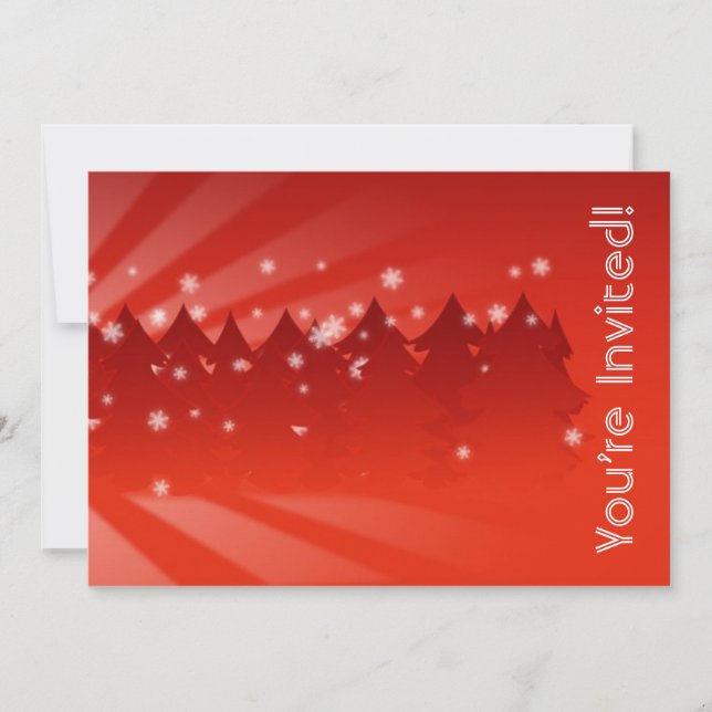 Modern Winter Evergreen Christmas Decorating Party Invitation (Front)
