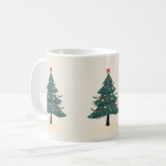 Modern Winter Evergreen Christmas Tree coffee mug