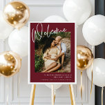 Modern Winter Festive Burgundy Baby Shower Welcome Poster<br><div class="desc">Embrace the spirit of the season with our exquisite Modern Calligraphy Winter Festive Collection in luxurious Burgundy Red. From stunning invitations that set the tone to elegant signage and party decor that will enchant your guests,  this collection is designed to infuse warmth and style into your celebration. #zazzlemade</div>