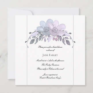 Modern Winter Floral Bridal Shower Invitation