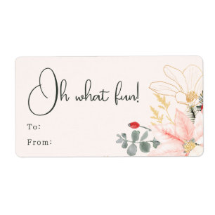 Modern Winter Floral Oh What Fun Rectangular Gift