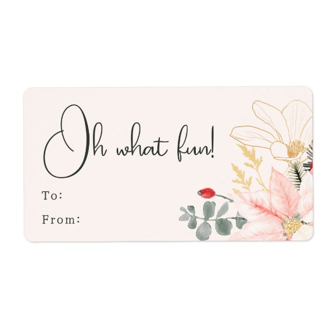 Modern Winter Floral Oh What Fun Rectangular Gift (Front)