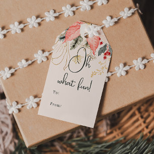 Modern Winter Floral Oh What Fun To and From Gift Tags