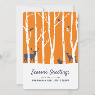 Modern Winter Forest Season's Greetings Holiday Card