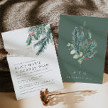 Modern Winter Greenery Wedding Invitation<br><div class="desc">This is a winter greenery wedding invitation featuring a beautiful watercolor evergreen branch and a modern font.</div>