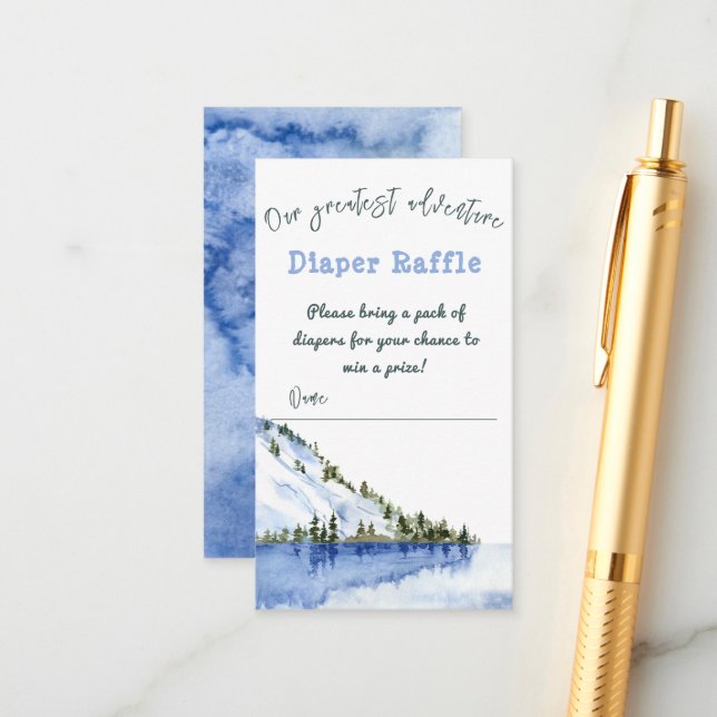 Modern Winter Landscape Our Greatest Adventure Enclosure Card (Front/Back In Situ)