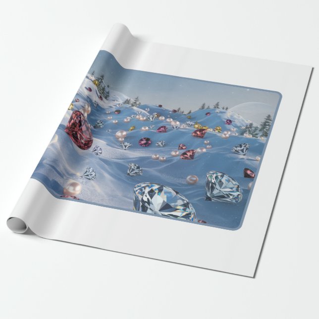 Modern Winter Luxe Wrapping Paper (Unrolled)