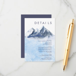 Modern Winter Mountain Pattern Wedding Enclosure Card