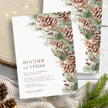 Modern Winter Pine Wedding Invitation<br><div class="desc">Invite your guests with the timeless beauty of our side bouquet Modern Winter Pine Wedding Invitation,  part of the "Elegant Winter Pinecone Greenery Wedding Suite." Featuring hand-painted watercolor greenery and pine boughs arranged as a stunning frame,  this invitation ensures a captivating and cohesive look,  making your wedding day unforgettable.</div>