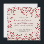 Modern Winter Red Berry 50th Birthday Party Invitation<br><div class="desc">Rustic chic bridal shower invitation features rustic red fire berries as a frame.  Modern and minimal typography adds to the contemporary aesthetic.</div>